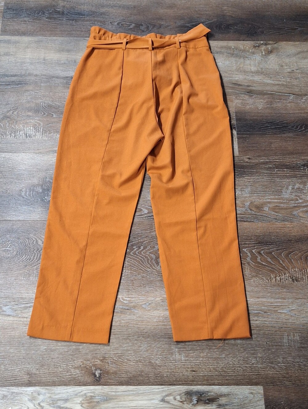 Lulus Burnt Orange Paper Bag Waist Pants, Size XL - Picture 7 of 10